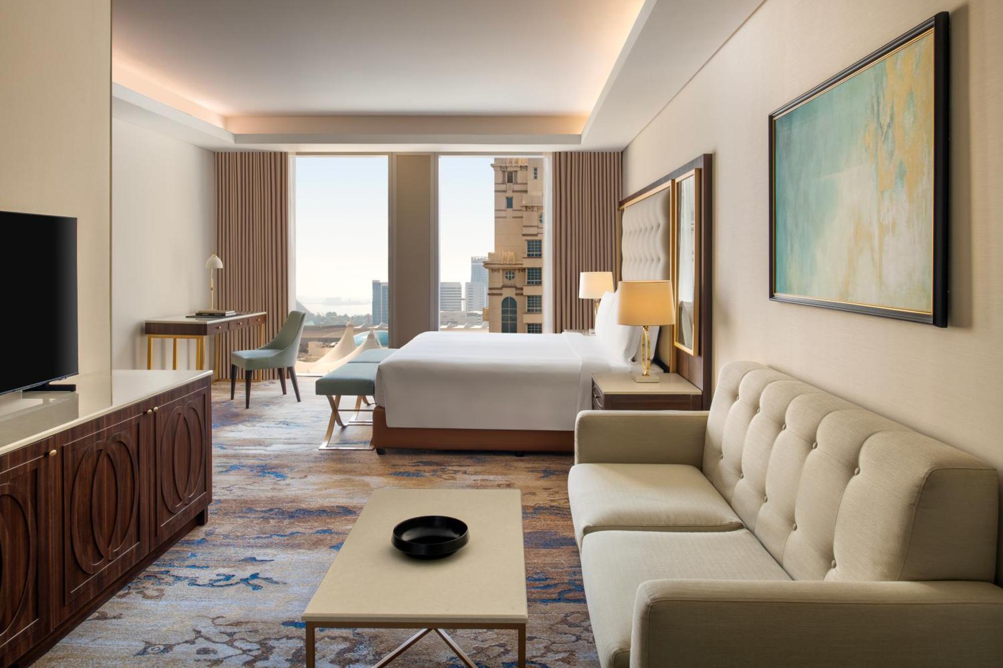 Dusit Doha Hotel Exterior foto A guest room at the hotel